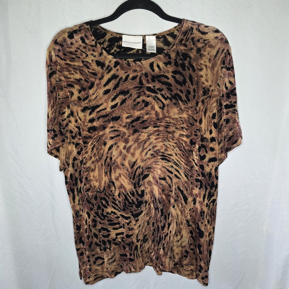 Vintage Alfred Dunner 3 Pc Set Skirt Shirt Jacket Animal Print Women Large/XL - Picture 6 of 10